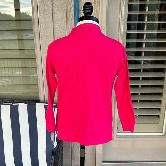 POLO Ralph Lauren NWT Boys Long Sleeve Fuchsia Cotton Pique Knit Shirt - Size 5 - Picture 9 of 9